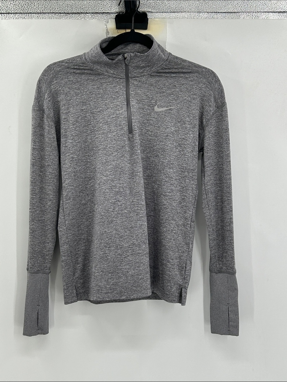 Nike Element 1/2 Zip Long Sleeve Running Top Grey Size XS